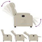 vidaXL Fotoliu rabatabil electric, crem, piele ecologică