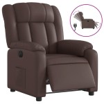 vidaXL Fotoliu rabatabil electric, maro, piele ecologică