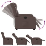 vidaXL Fotoliu rabatabil electric, maro, piele ecologică