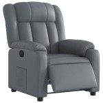 vidaXL Fotoliu rabatabil electric, gri, piele ecologică