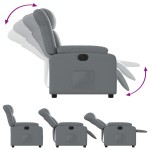 vidaXL Fotoliu rabatabil electric, gri, piele ecologică