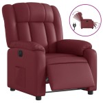 vidaXL Fotoliu rabatabil electric, roșu vin, piele ecologică