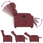 vidaXL Fotoliu rabatabil electric, roșu vin, piele ecologică