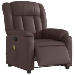 vidaXL Fotoliu electric de masaj rabatabil, maro, piele ecologică