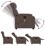 vidaXL Fotoliu electric de masaj rabatabil, maro, piele ecologică