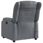 vidaXL Fotoliu de masaj electric rabatabil, gri, piele ecologică