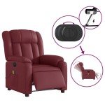 vidaXL Fotoliu de masaj electric rabatabil, roșu vin, piele ecologică vidaXL Fotoliu de masaj electric rabatabil, roșu vin, piele ecologică