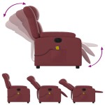 vidaXL Fotoliu de masaj electric rabatabil, roșu vin, piele ecologică vidaXL Fotoliu de masaj electric rabatabil, roșu vin, piele ecologică