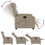 vidaXL Fotoliu electric masaj rabatabil, cappuccino, piele ecologică