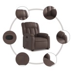 vidaXL Fotoliu rabatabil cu ridicare, maro, piele ecologică