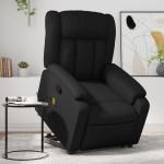 vidaXL Fotoliu de masaj rabatabil cu ridicare negru piele ecologică vidaXL Fotoliu de masaj rabatabil cu ridicare negru piele ecologică