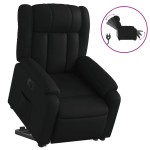 vidaXL Fotoliu rabatabil electric cu ridicare, negru, piele ecologică