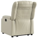 vidaXL Fotoliu rabatabil electric cu ridicare, crem, piele ecologică
