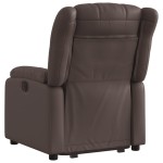 vidaXL Fotoliu rabatabil electric cu ridicare, maro, piele ecologică