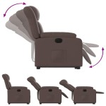 vidaXL Fotoliu rabatabil electric cu ridicare, maro, piele ecologică