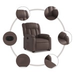 vidaXL Fotoliu rabatabil electric cu ridicare, maro, piele ecologică