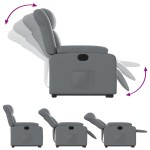 vidaXL Fotoliu rabatabil electric cu ridicare, gri, piele ecologică