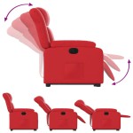 vidaXL Fotoliu rabatabil electric cu ridicare, roșu, piele ecologică