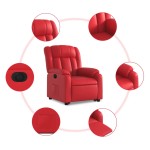 vidaXL Fotoliu rabatabil electric cu ridicare, roșu, piele ecologică