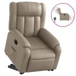 vidaXL Fotoliu rabatabil electric cu ridicare, cappuccino
