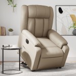 vidaXL Fotoliu rabatabil electric cu ridicare, cappuccino