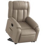 vidaXL Fotoliu rabatabil electric cu ridicare, cappuccino