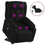 vidaXL Fotoliu electric masaj rabatabil cu ridicare, negru