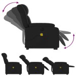 vidaXL Fotoliu electric masaj rabatabil cu ridicare, negru