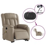 vidaXL Fotoliu electric masaj rabatabil cu ridicare, cappuccino