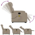 vidaXL Fotoliu electric masaj rabatabil cu ridicare, cappuccino