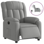 vidaXL Fotoliu rabatabil electric, gri deschis, textil