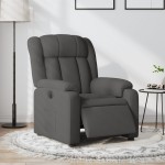vidaXL Fotoliu rabatabil electric, gri închis, material textil