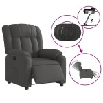 vidaXL Fotoliu rabatabil electric, gri închis, material textil