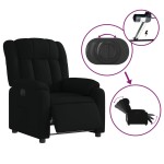 vidaXL Fotoliu rabatabil electric, negru, material textil
