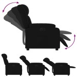 vidaXL Fotoliu rabatabil electric, negru, material textil