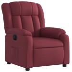 vidaXL Fotoliu rabatabil electric, roșu vin, material textil