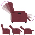 vidaXL Fotoliu rabatabil electric, roșu vin, material textil