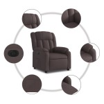vidaXL Fotoliu rabatabil electric, maro închis, material textil