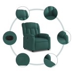 vidaXL Fotoliu rabatabil electric, verde închis, material textil vidaXL Fotoliu rabatabil electric, verde închis, material textil