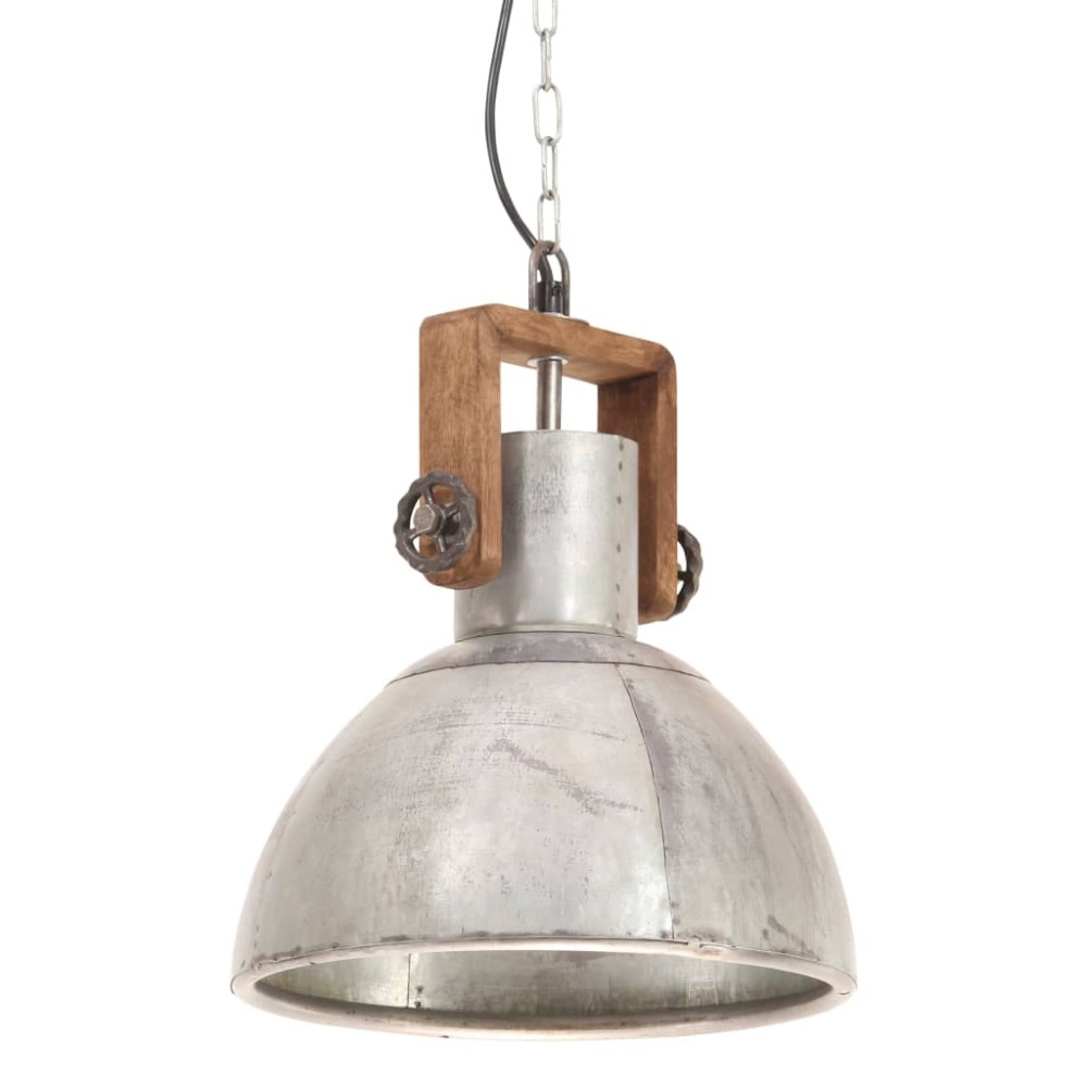 vidaXL Lampă suspendată industrială, 25 W, argintiu, rotund, 30 cm E27