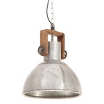 vidaXL Lampă suspendată industrială, 25 W, argintiu, rotund, 30 cm E27 vidaXL Lampă suspendată industrială, 25 W, argintiu, rotund, 30 cm E27