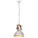 vidaXL Lampă suspendată industrială, 25 W, argintiu, rotund, 30 cm E27 vidaXL Lampă suspendată industrială, 25 W, argintiu, rotund, 30 cm E27