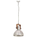 vidaXL Lampă suspendată industrială, 25 W, argintiu, rotund, 30 cm E27 vidaXL Lampă suspendată industrială, 25 W, argintiu, rotund, 30 cm E27