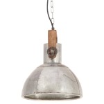 vidaXL Lampă suspendată industrială, 25 W, argintiu, rotund, 30 cm E27 vidaXL Lampă suspendată industrială, 25 W, argintiu, rotund, 30 cm E27