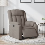 vidaXL Fotoliu rabatabil electric, gri taupe, material textil