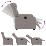 vidaXL Fotoliu rabatabil electric, gri taupe, material textil