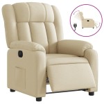 vidaXL Fotoliu rabatabil electric, crem, material textil