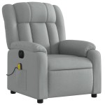 vidaXL Fotoliu electric de masaj rabatabil, gri deschis, microfibră