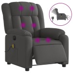 vidaXL Fotoliu electric de masaj rabatabil, gri închis, textil