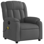 vidaXL Fotoliu electric de masaj rabatabil, gri închis, textil
